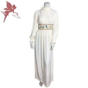 VINTAGE 1970's PEGGY BARKER Cottagecore Maxi Dress